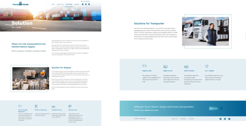 Businees website design layout